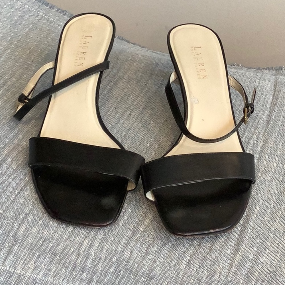 Black Lauren by Ralph Lauren Slip On Heels, Size 10, FTTS